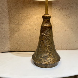 Relief Table Lamp Faux Hammered Bronze in Style of Antoni Gaudi 1970s image 9
