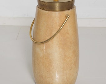 Wine Ice Bucket Champagne Goatskin and Bronze Aldo Tura Italy   1960s