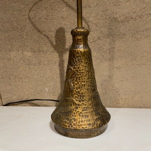 Relief Table Lamp Faux Hammered Bronze in Style of Antoni Gaudi 1970s image 1