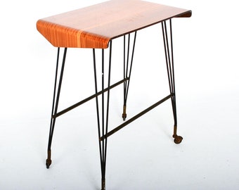 1940s Italian Carrello TV Side Table on Wheels Patinated Elegance from ITALY