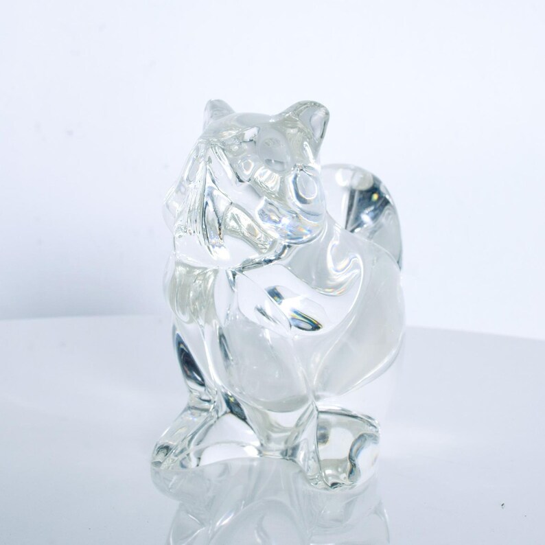 Fancy Squirrel Crystal Glass CANDY Dish Modern 1980s image 6