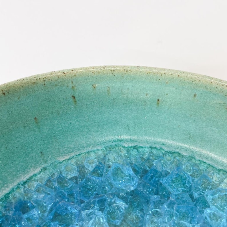 Artist Jade Snow Wong Ceramic Glass Pottery Dish Art in Turquoise San Francisco image 5