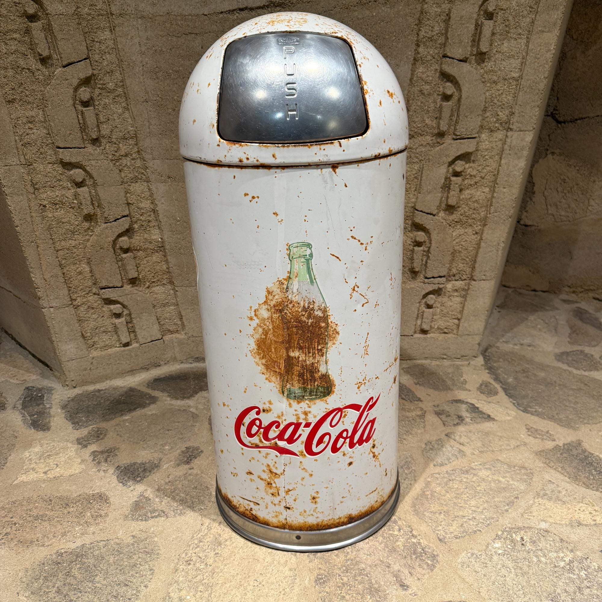 Vintage Coca Cola Trash Can Mid-century - Etsy