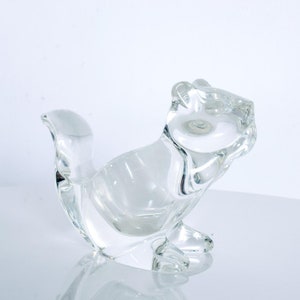 Fancy Squirrel Crystal Glass CANDY Dish Modern 1980s image 3