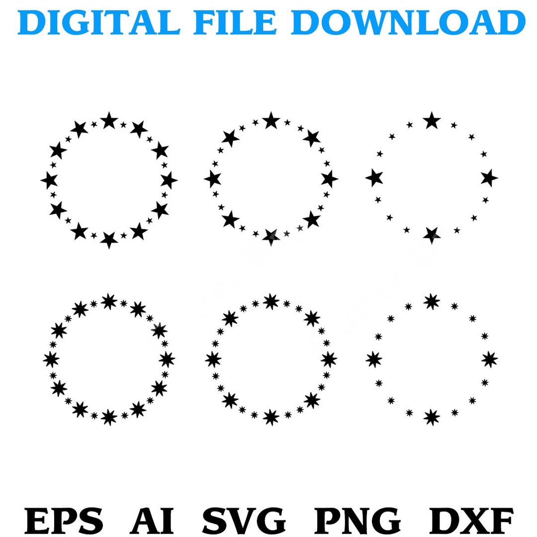 Curved Rounded Star Svg Star Circle SVG Cut File EPS AI Svg Png Dxf (digital Download) - Etsy