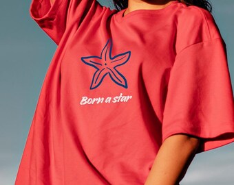 Born a Star Coquette T-Shirt Design, Scalable SVG (Digital Download) with optional A4 frame