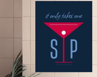 It Only Takes One Sip – Wall Art Print (Digital Download) with optional A4 frame