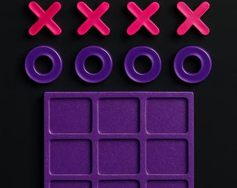 Handmade Resin Tic Tac Toe Game: Custom Color Decor