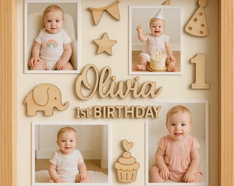 Handcrafted Personalized Shadow Box, Hearts and Home Keepsake