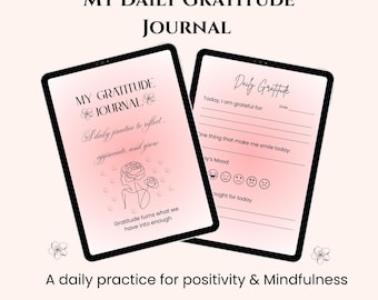 Journal quotidien de gratitude | Agenda de pleine conscience imprimable (téléchargement numérique)