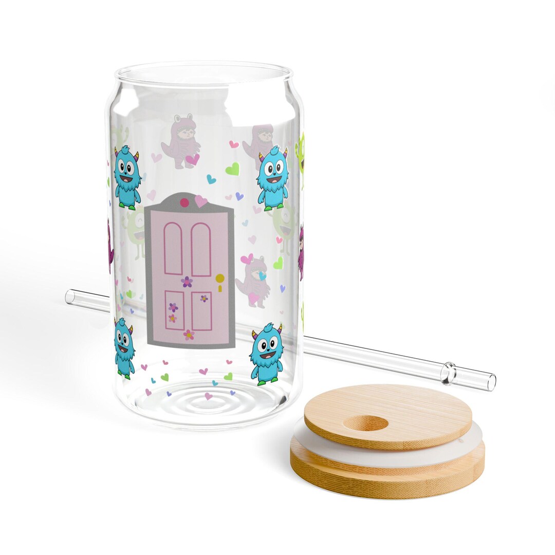 Copy Monster Pattern Glass Cute Monsters Pattern Sipper Glass | 16oz - Etsy