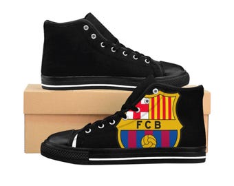 Sneakers met Barcelona-embleem | Hoge canvas sneakers