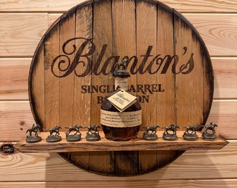 NEW Blanton's Bourbon Topper and Bottle Display - Laser Etched Barrel Lid