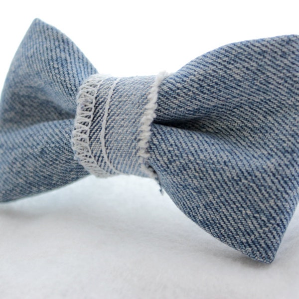 Denim Bow Tie Barrette