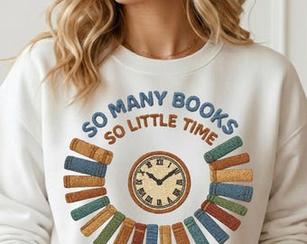 So viele Bücher, so wenig Zeit Png, Stickerei Sublimationsdesign, Buchliebhaber Png, Retro Png Bücherwurm Png, T-Shirt Design, sofortiger Download