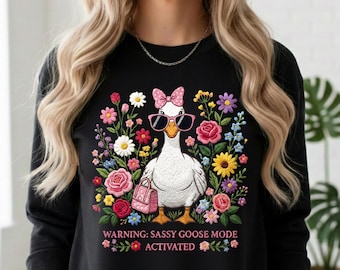 Modalità Sassy Goose attivata PNG, Umorismo sarcastico sull'oca png, Regalo scherzoso Umore maleducato dell'oca Animale sarcastico png, Umorismo per adulti con atteggiamento Oca divertente png