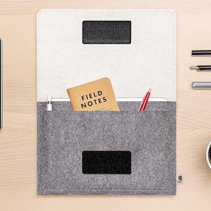 ポケット付きタブレットスリーブ - iPad Pro 12.9インチ/Air 11インチ/Pro 13インチ/iPad 10/iPad A16にフィットするように設計 - スリムフェルトケース、ハンドメイド、キーボード対応