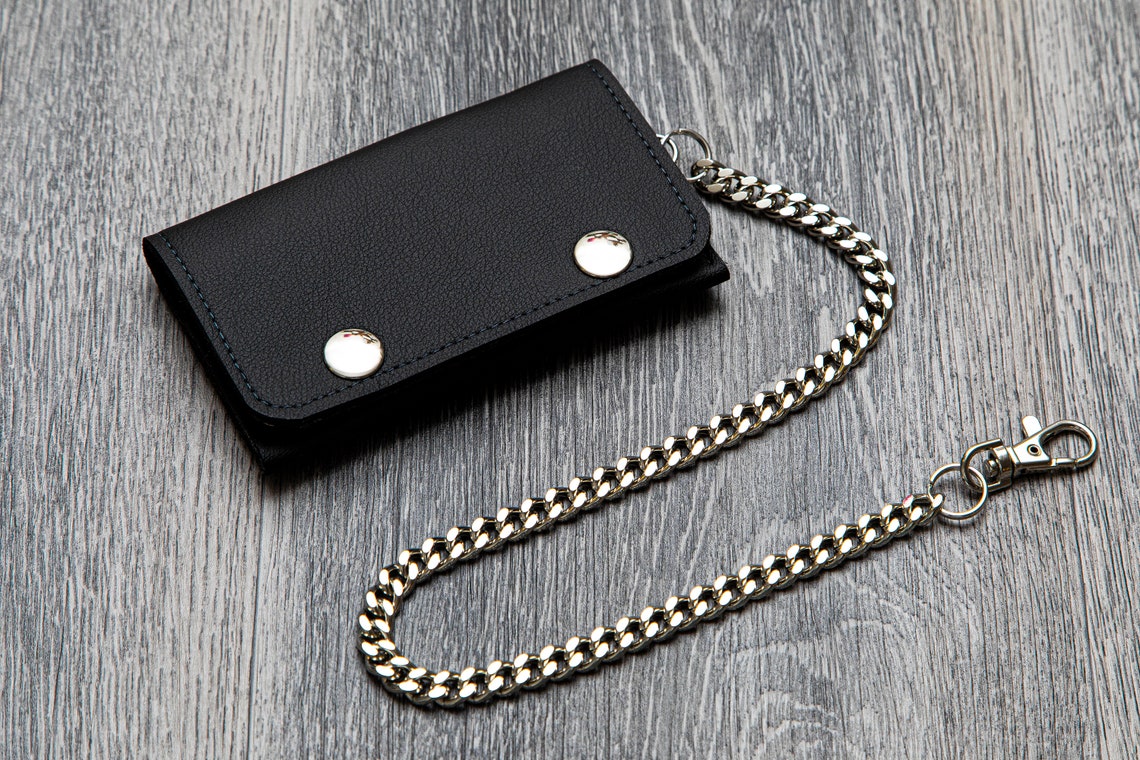 Handmade Biker Wallet Men Wallet Chain Wallet Vegan Gift Etsy