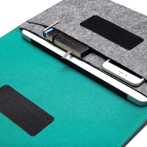Custodia per MacBook fatta a mano - Custodia in feltro personalizzata per MacBook Pro 14/16, Air 13/15 / Slim Fit, tasca extra, regalo perfetto per i viaggi