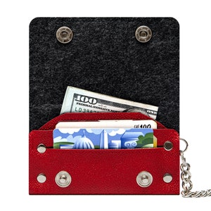 Cartera vegana para motociclistas, cartera para hombres, cartera con cadena, vegana, regalo para papá, cartera para mujer, tarjetero minimalista, cartera para camioneros, monedero