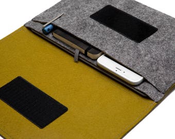 Felt Cover for Apple iPad Pro / iPad Air. Accessories & Cables Pocket. Compatible with Magic Keyboard / Smart Keyboard