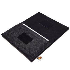iPad Mini Felt Sleeve with Pencil Holder – iPad Mini Cover with Pocket for Cable, Stylus or Notes – Custom Fit Case