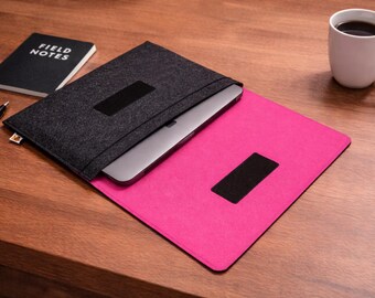 Felt MacBook Cover Sleeve with Pocket – Fits Air 13” 15”, Pro 14” 16”, Neo