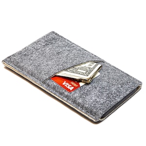 Capa de feltro personalizada para celular Android | Galaxy, OnePlus, Pixel | Feita à mão, bolso frontal para cartões | Ajuste personalizado disponível