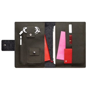 Handgemaakte foliohoes voor iPad Pro/Air/10 met pennenzakje, snoerhouder en toetsenbordvak. Voor iPad 11" 12,9" 13" met toetsenbord