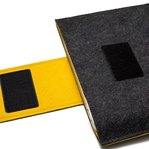 Felt Cover for MacBook Pro/Air, 13"/14"/15"/16" Laptop Sleeve, Dark Grey & Yellow, Custom Laptop Case for 13"- 17" Computers, Mac Lover Gift