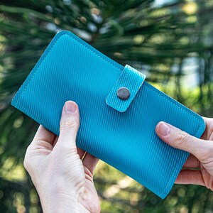 Bolso ecológico: cartera elegante y con clase para mujer con cierre de cremallera, regalo perfecto para ella, su cónyuge o pareja en turquesa de moda