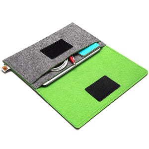 Funda para iPad Mini 6 con bolsillo para lápiz: funda de fieltro suave con espacio de almacenamiento adicional, compatible con iPad Mini y accesorios.