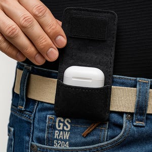 Ohr Kopfhörer Gürtel Holster Für Apple AirPods, Jabra, Pixel, mehr. Am Gürtelholster das AirPod Pro Case. Gürteltasche, taktische Tasche, Airpods Gürtel