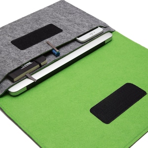 MacBook vilten hoes met vak (13"-16") | Beschermende handgemaakte laptophoes | Custom Fit beschikbaar voor 13-17" laptops | Reislaptoptas