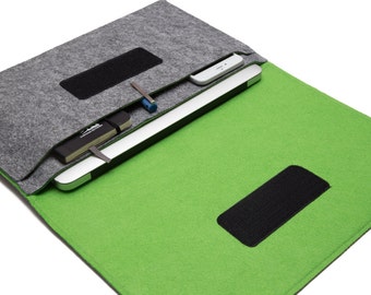 Laptop Cover for MacBook Air/Pro/Custom Size. Padded Felt Bag for Computers/Notebooks with Accessories/Adapters Pocket