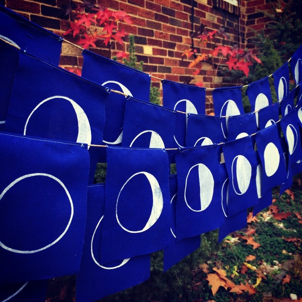 Indigo Moon Phase Flags, Glow in the Dark