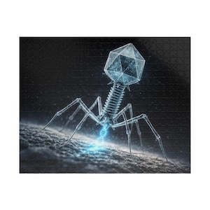 Rompecabezas del Nanobot Natural - Virus Bacteriófago T4 e Inyección de ADN, Arte, Rompecabezas Científico de Microbiología