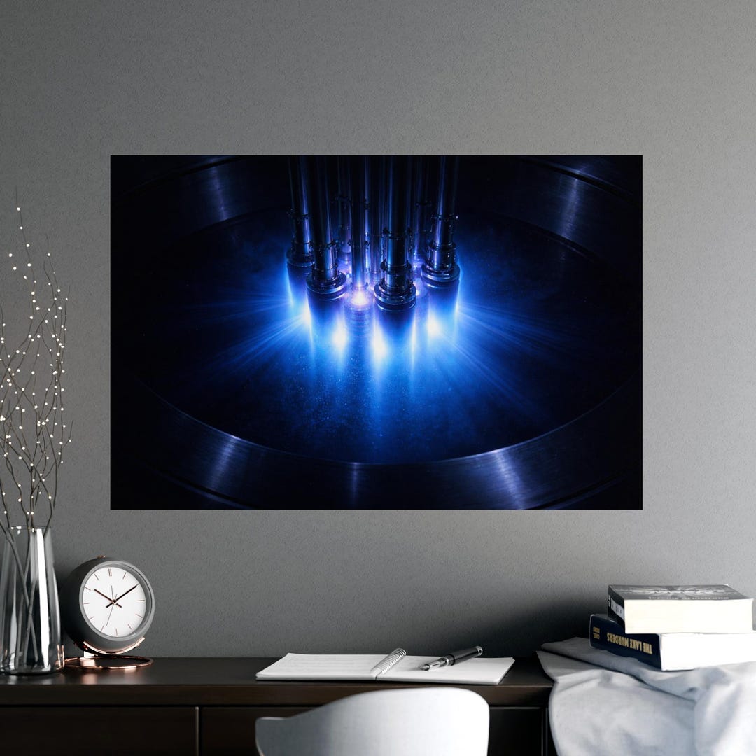 Cherenkov Radiation Science Poster Nuclear Physics Art STEM Engineering ...