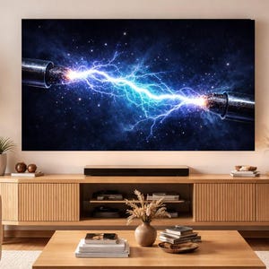 Samsung Frame TV Art - High Voltage Spark Gap, Electric Plasma Arc, 4K Physics Wallpaper