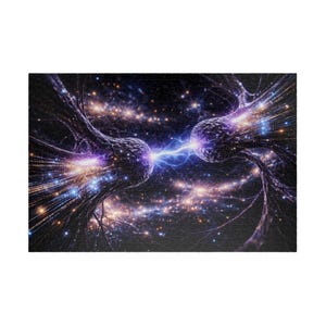 Jigsaw Puzzle Neural Overload: Bio-Digital Synapse Art Jigsaw Puzzle - Cyberpunk Brain & AI Data Science Decor