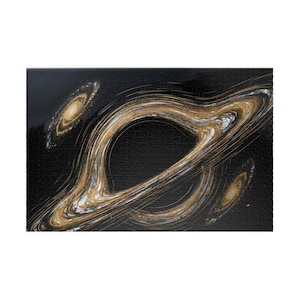 Rompecabezas dinámico de agujero negro, arte del universo del espacio profundo, galaxia espiral de ciencia ficción, regalo de astronomía abstracta oscura