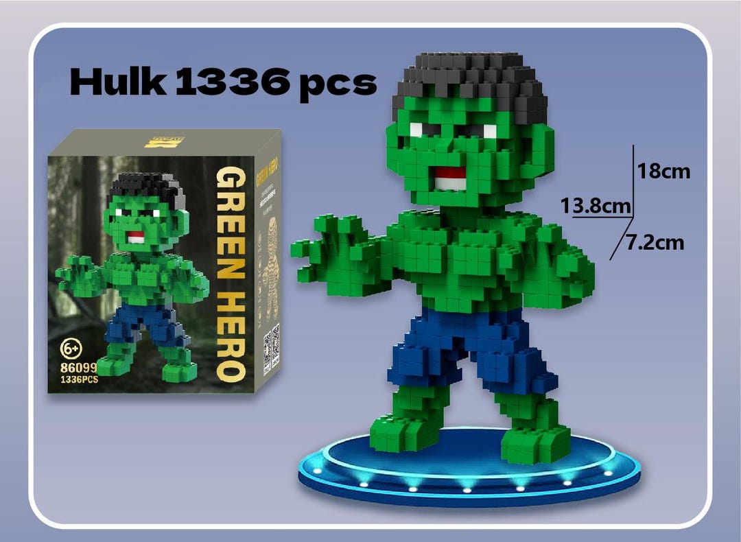 Hulk Building Blocks,super Hero DIY Brick, Handmade Kit,spiderman Build ...