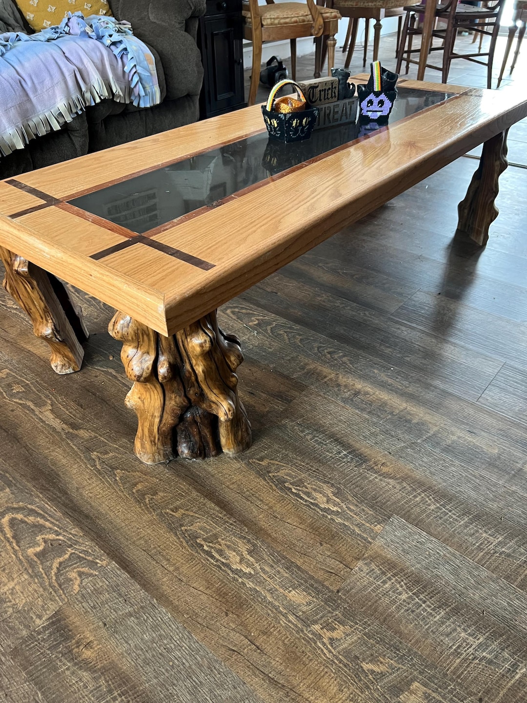 Rustic Wood and Epoxy Coffee Table - Etsy