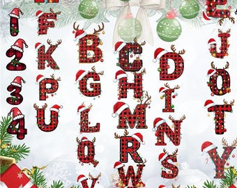 Weihnachten Alphabet SVG PNG mit Zahlen | Cricut & Sublimationsbuchstaben
