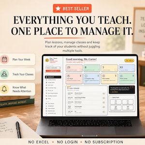 Digital Teacher Planner, Classroom Organizer, Gradebook & Homework Log
