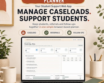 School Social Worker Planner | Social Work Caseload Tracker, Student Support, Case Management & Referral Organizer