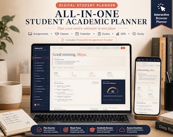 Assignment Tracker, Academic Student Organizer, GPA & Study Dashboard, Class Schedule