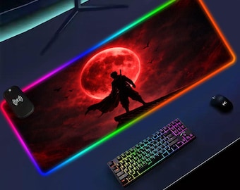 RGB Anime Desk Mat, Wireless Charging Mouse Pad, Gamer Decor