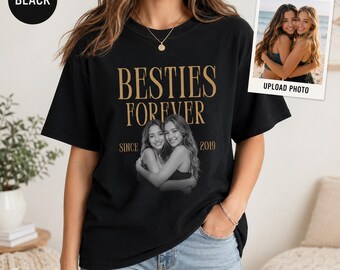 Custom Photo Bestie Shirt Personalized Best Friend Gift Comfort Colors Tee