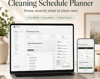 Cleaning Schedule Planner for ADHD, Busy Moms & Family Chores
